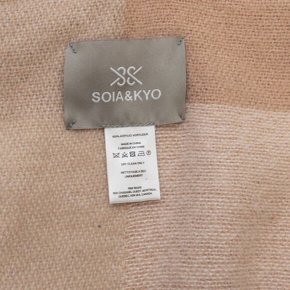 Soia & Kyo Pink Wrap Shawl Fringe Trim Woven Scarf Scarfigan - Picture 9 of 11